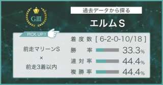 【エルムS×過去データ分析】マリーンSかG1/Jpn1の好走馬に注目